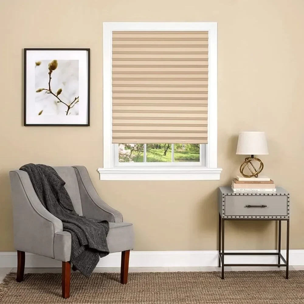 Achim Home Furnishing: Window Shades Room Darkening Vinyl Cordless Latte Pleated